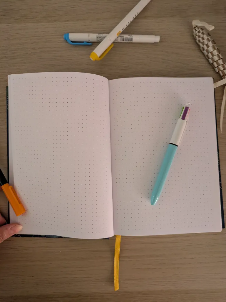 Page à points pour prise de notes