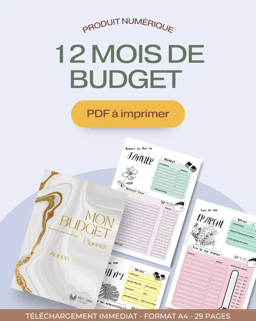 Budget Planner 12 Mois - à télécharger et imprimer