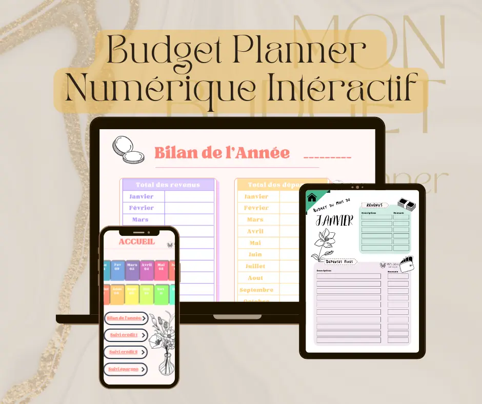 Budget Planner 12 Mois en PDF Intéractif