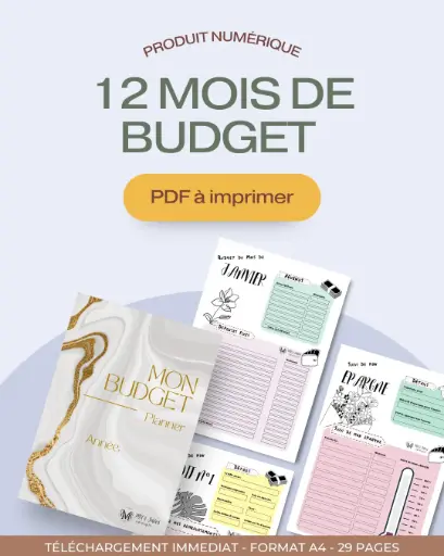 Budget Planner 12 Mois - à télécharger